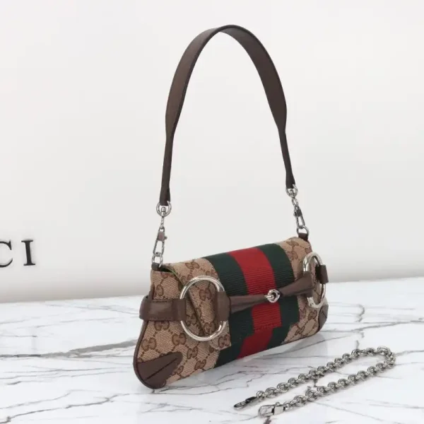 Gucci Horsebit Chain Shoulder Bag Brown - Image 8