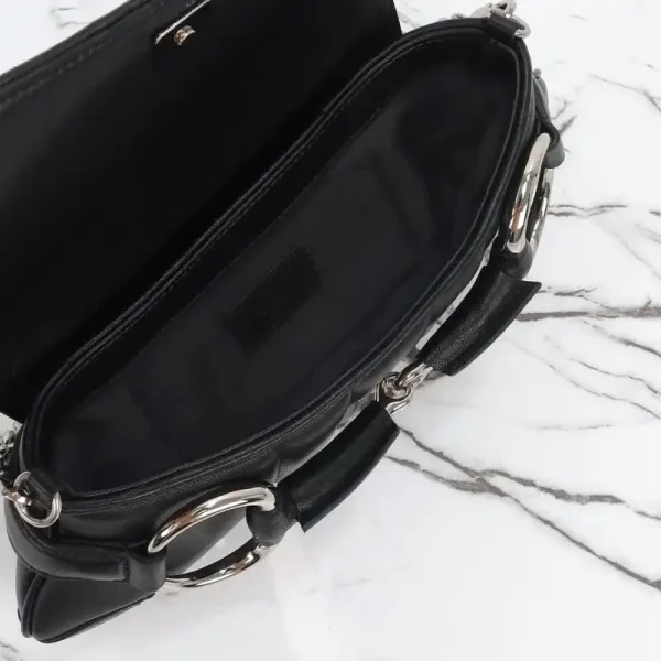 Gucci Horsebit Chain Shoulder Bag Black - Image 6