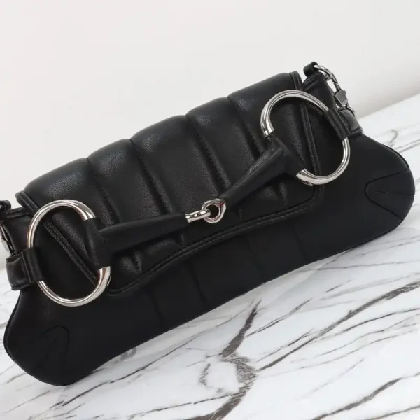 Gucci Horsebit Chain Shoulder Bag Black - Image 5