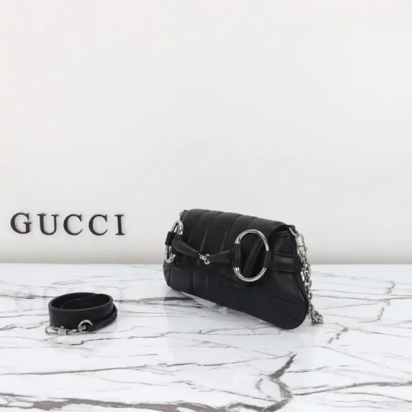 Gucci Horsebit Chain Shoulder Bag Black - Image 4