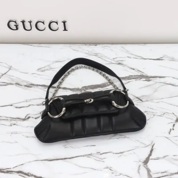 Gucci Horsebit Chain Shoulder Bag Black - Image 8