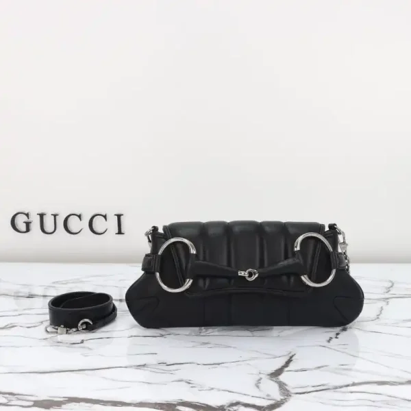 Gucci Horsebit Chain Shoulder Bag Black - Image 3
