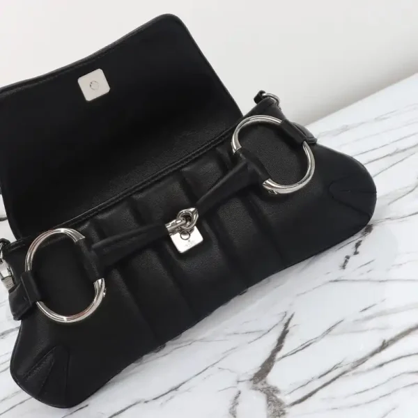 Gucci Horsebit Chain Shoulder Bag Black - Image 2
