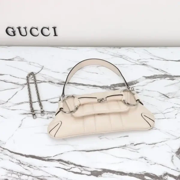 Gucci Horsebit Chain Shoulder Bag White - Image 8