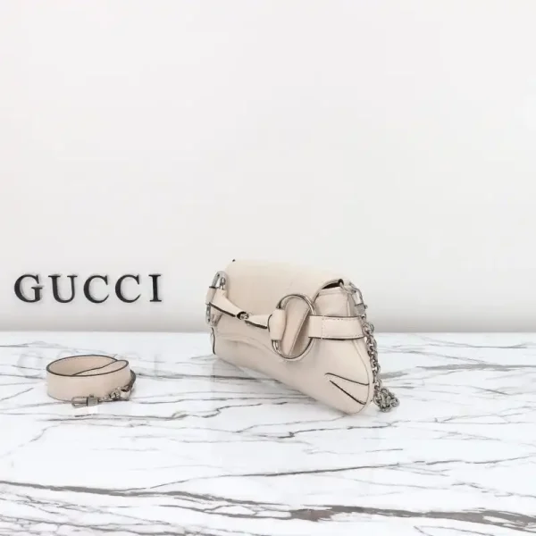 Gucci Horsebit Chain Shoulder Bag White - Image 7