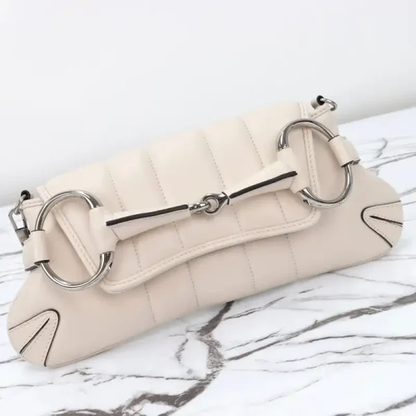 Gucci Horsebit Chain Shoulder Bag White - Image 6