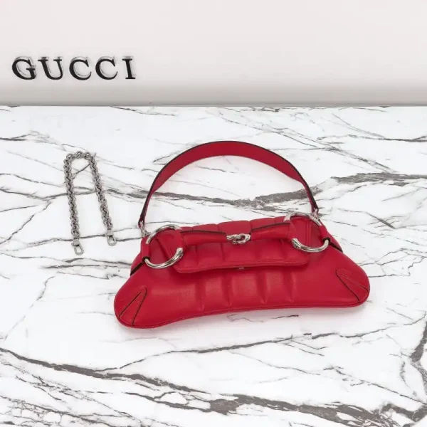Gucci Horsebit Chain Shoulder Bag Red - Image 4