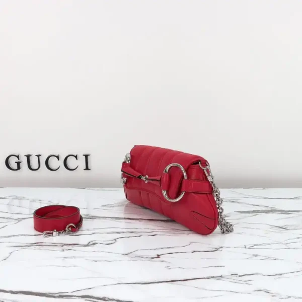 Gucci Horsebit Chain Shoulder Bag Red - Image 6