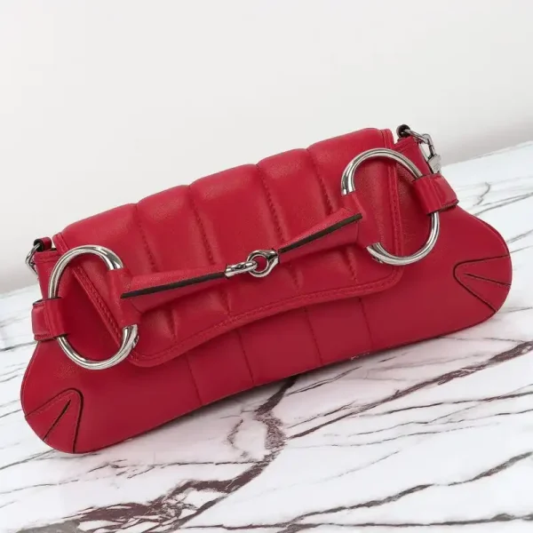 Gucci Horsebit Chain Shoulder Bag Red - Image 8