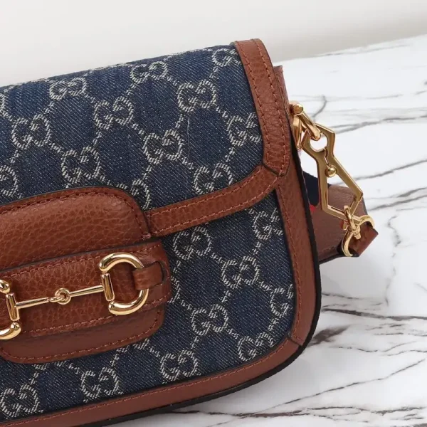 Gucci Horsebit 1955  Double G Mini Denim - Image 2