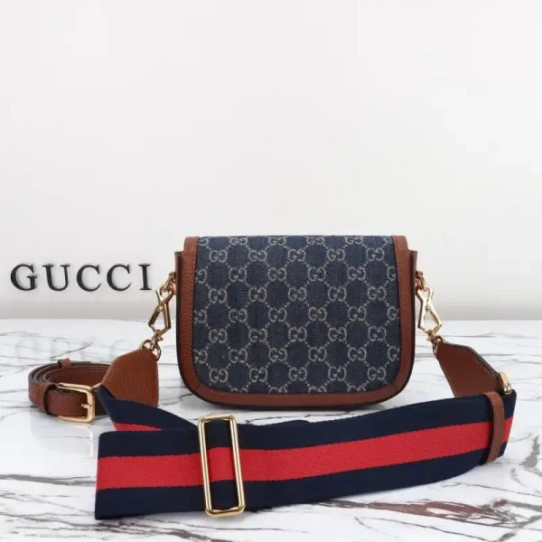 Gucci Horsebit 1955  Double G Mini Denim - Image 3