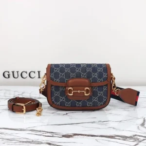 Gucci Horsebit 1955  Double G Mini Denim
