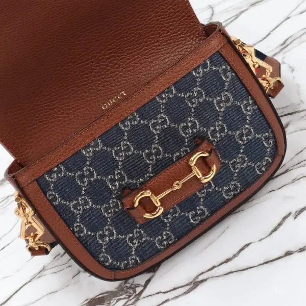Gucci Horsebit 1955  Double G Mini Denim - Image 4