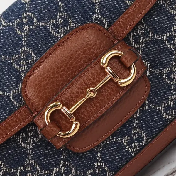 Gucci Horsebit 1955  Double G Mini Denim - Image 5