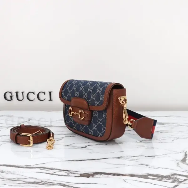 Gucci Horsebit 1955  Double G Mini Denim - Image 6