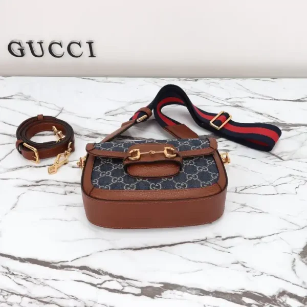 Gucci Horsebit 1955  Double G Mini Denim - Image 9