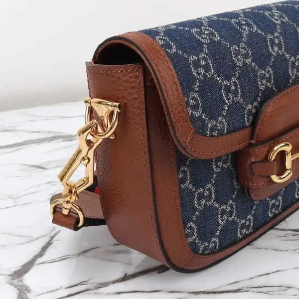Gucci Horsebit 1955  Double G Mini Denim - Image 7
