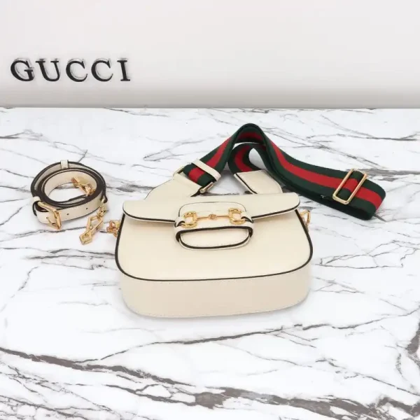 Gucci Horsebit 1955  Double G Mini White - Image 8
