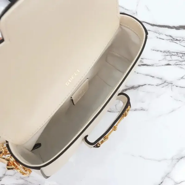 Gucci Horsebit 1955  Double G Mini White - Image 5