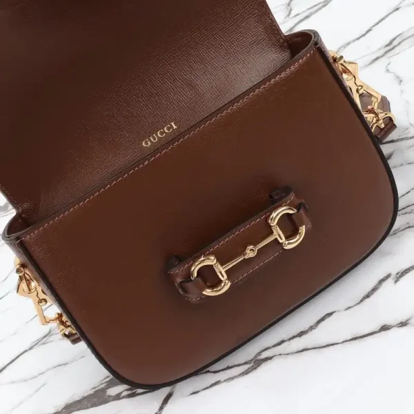 Gucci Horsebit 1955  Double G Mini Brown - Image 9