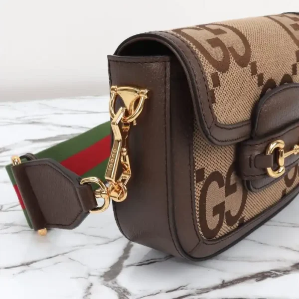Gucci Horsebit 1955  Double G Mini Brown Canvas - Image 7