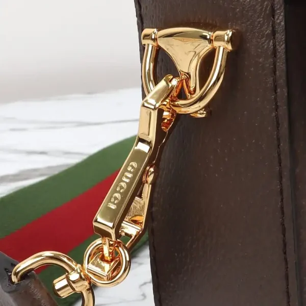 Gucci Horsebit 1955  Double G Mini Brown Canvas - Image 5