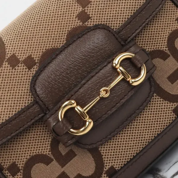 Gucci Horsebit 1955  Double G Mini Brown Canvas - Image 3