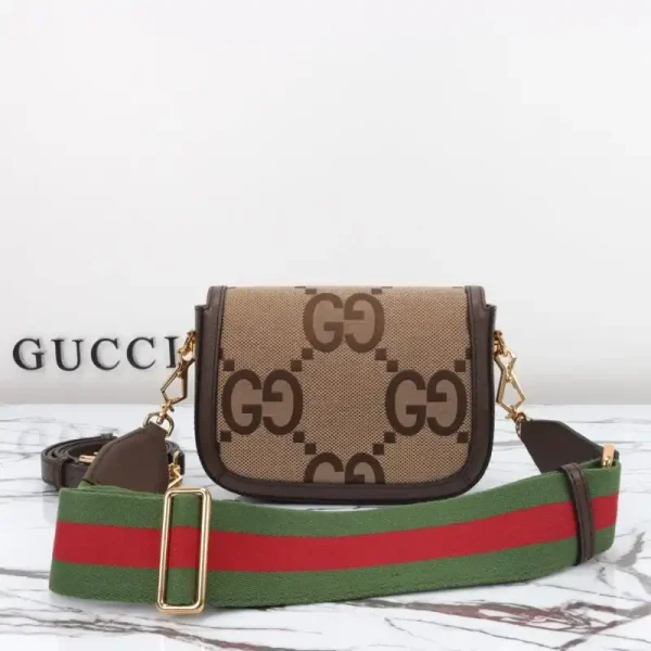 Gucci Horsebit 1955  Double G Mini Brown Canvas - Image 9