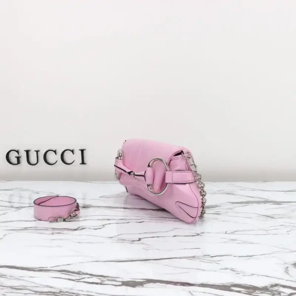 Gucci Horsebit Chain Shoulder Bag Pink - Image 8