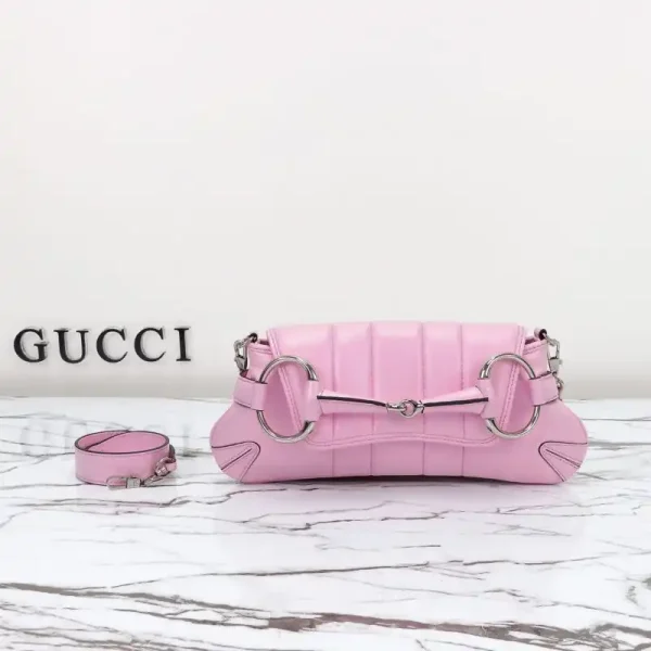 Gucci Horsebit Chain Shoulder Bag Pink - Image 5