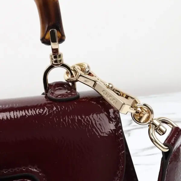 Gucci  Bamboo 1947 Patent Bordeaux - Image 4