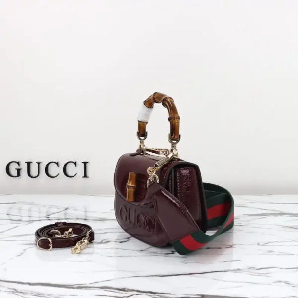 Gucci  Bamboo 1947 Patent Bordeaux - Image 5