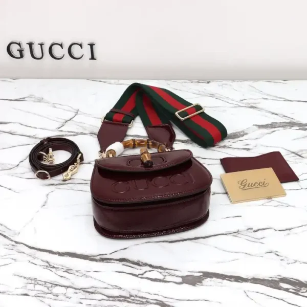 Gucci  Bamboo 1947 Patent Bordeaux - Image 6