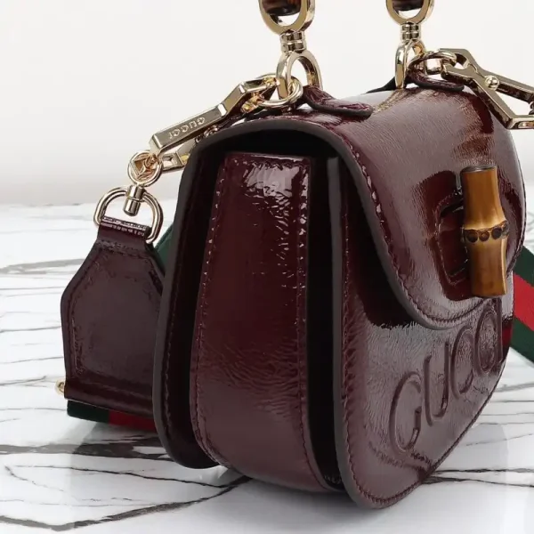 Gucci  Bamboo 1947 Patent Bordeaux - Image 8