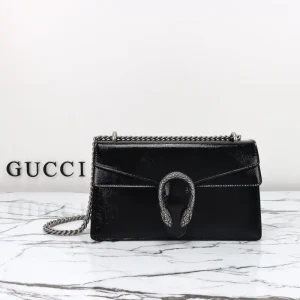 Gucci Dionysus Small Shoulder Bag Patent Black