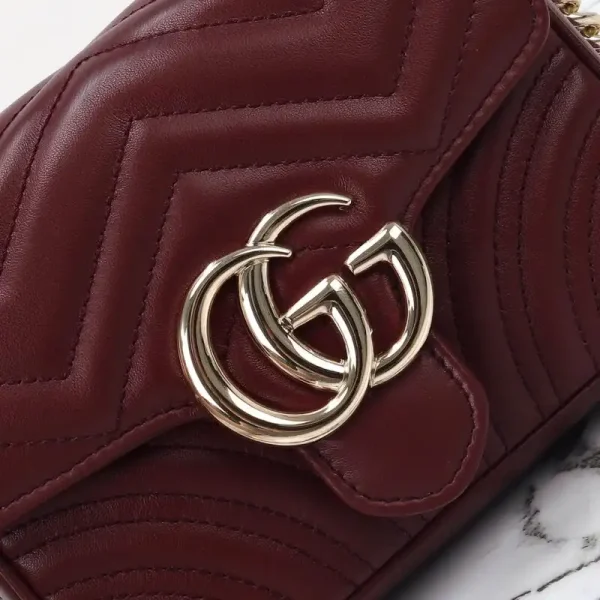 Gucci  Marmont Mini Top Handle Bordeaux - Image 2