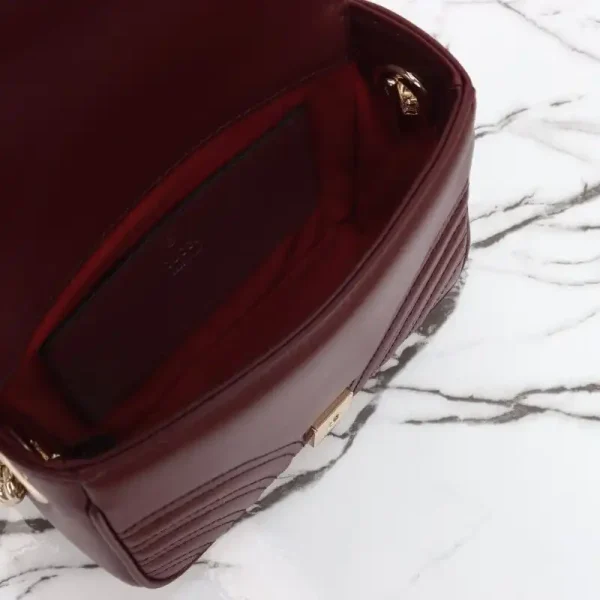 Gucci  Marmont Mini Top Handle Bordeaux - Image 4