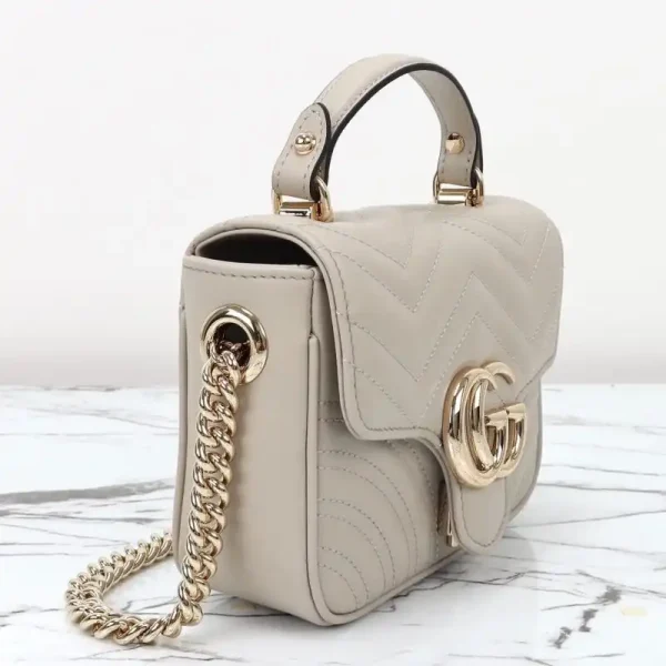 Gucci  Marmont Mini Top Handle Beige - Image 5