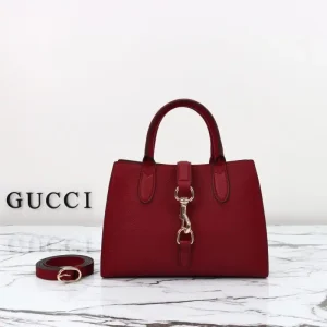 Gucci Jackie Tote  Hook Closure Red