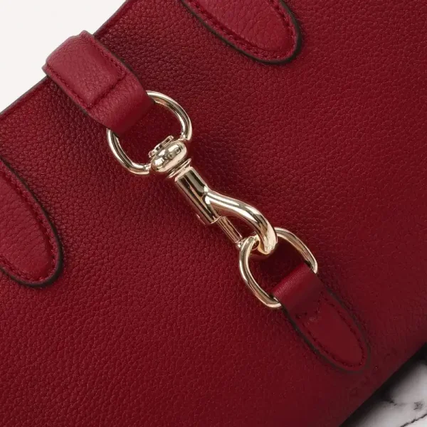 Gucci Jackie Tote  Hook Closure Red - Image 8