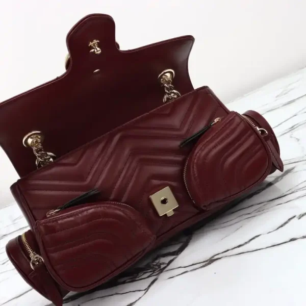Gucci Marmont 2.0 GG Shoulder Bag  Bordeaux - Image 3