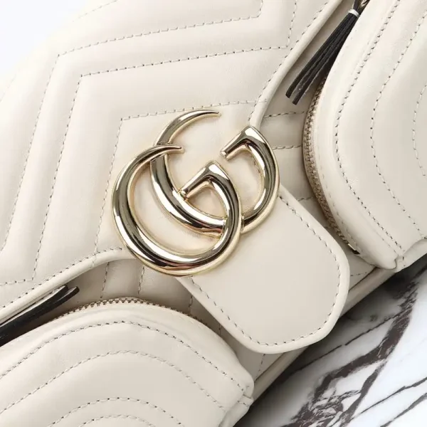 Gucci Marmont 2.0 GG Shoulder Bag White - Image 4