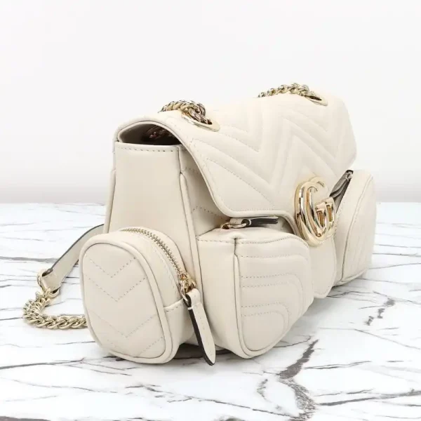 Gucci Marmont 2.0 GG Shoulder Bag White - Image 5