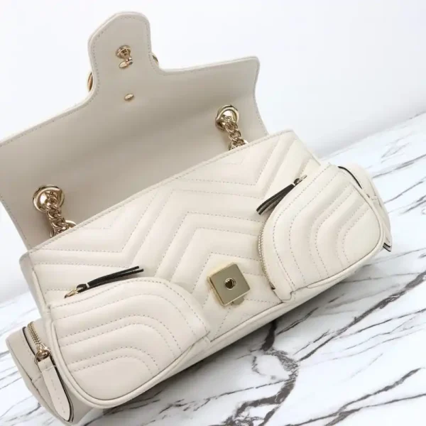Gucci Marmont 2.0 GG Shoulder Bag White - Image 6