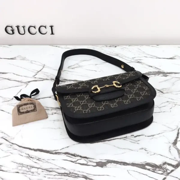 Gucci  G 1955 Horsebit Black Denim - Image 8
