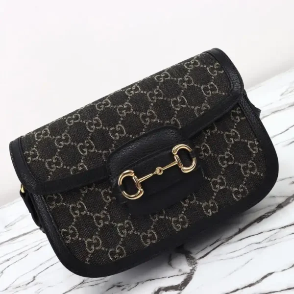 Gucci  G 1955 Horsebit Black Denim - Image 7