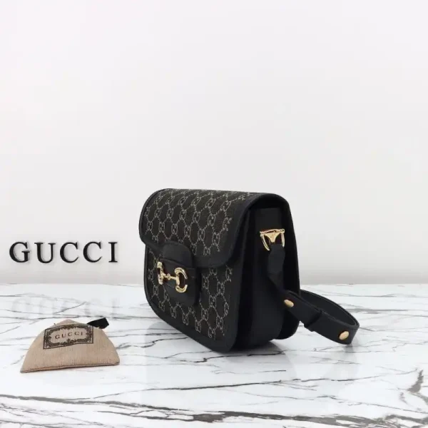 Gucci  G 1955 Horsebit Black Denim - Image 6