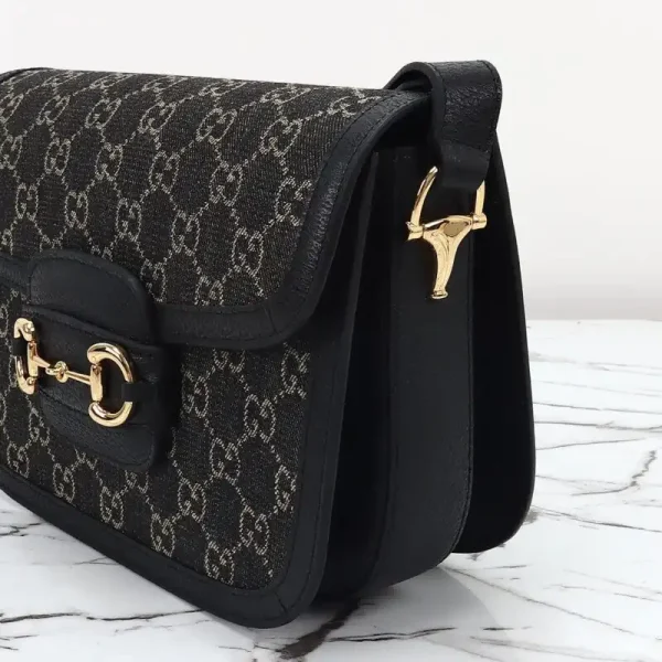 Gucci  G 1955 Horsebit Black Denim - Image 5