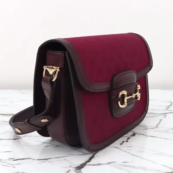 Gucci  G 1955 Horsebit Red Denim - Image 3