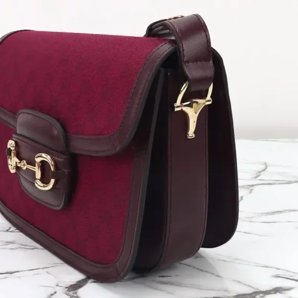 Gucci  G 1955 Horsebit Red Denim - Image 4
